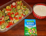 A picture of step 1 of Mike's Super Simple Side Cucumber Dill Salad.