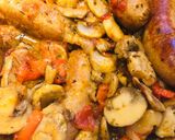 A picture of step 8 of Sausage, Peppers, Onions and Mushrooms.