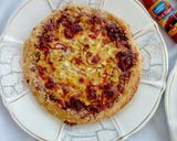 A picture of step 7 of Beef&chicken pizza.