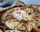Une image de l'étape 5 de Ma tarte aux pommes de terre, morbier et Saint Félicien.