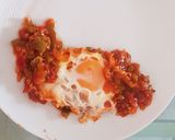 A picture of step 6 of Shakshauka with a twist.