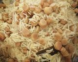 A picture of step 11 of Rajasthani gatta pulav.