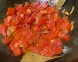A picture of step 4 of Broccoli Pasta in Red Sauce.
