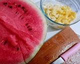 Pas rețetă Salată de pepeni, ananas și măr, cu sos de mure negre 2 fotografie