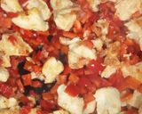 A picture of step 3 of Paella Rice with Chicken and Vegetables.