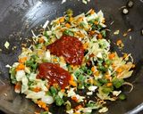 A picture of step 7 of Schezwan fried rice.