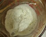 A picture of step 2 of Mint yoghurt dip.