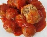 A picture of step 6 of Canned Tuna Meatballs in Tomato Sauce.