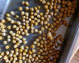 A picture of step 2 of Chickpea salad with pea pesto.