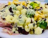 Hình bước làm 9 của món Salad 🥗 súp lơ trắng vàng & bông cải xanh🥦 và sốt yogurt - mustard vàng