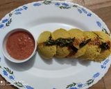 A picture of step 5 of Chana dal idli.