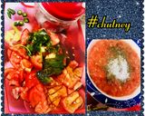 A picture of step 1 of Mandi ki chutney / salata hara /Arabic dip.