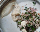 A picture of step 3 of Rava onion dosa (with leftover dosa batter).