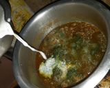 A picture of step 4 of Mutton spinach ♥️.