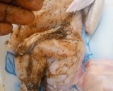 A picture of step 6 of Mandi rice (chicken mandi).