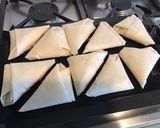 Une image de l'étape 8 de Feuilles de brick farcies aux trois fromages,jambon blanc et tomates.