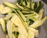 A picture of step 2 of Penne pasta salad with zucchini and olives.
