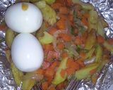 A picture of step 1 of Chips mix with vegetable.