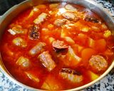 Foto del paso 6 de la receta Patatas a la sidra con chorizo y longaniza
