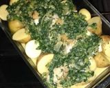 Foto del paso 7 de la receta: Pollo con salsa de espinacas y papas