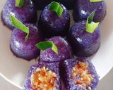 Hình bước làm 3 của món Bánh bột báng nhân dừa hoa biếc