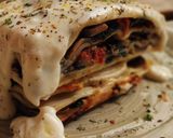 Foto del paso 9 de la receta: Lasaña de champiñones, acelgas y tomate seco en aceite con bechamel de gorgonzola