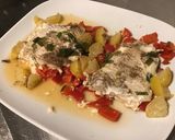 Une image de l'étape 11 de Filets de loup de mer au poivron rouge,citron confit et herbes aromatiques.