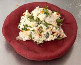 A picture of step 10 of Color Burst Breakfast (Beetroot Paneer Paratha with Curd, Rice Kheer & Chips).
