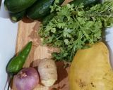 A picture of step 1 of Mango salad.