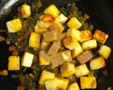 A picture of step 6 of Paneer Kulfa Saag Stir Fry.