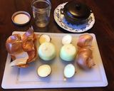 A picture of step 1 of California Farm Pickled Onion Rings.