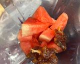 A picture of step 1 of Watermelon dates sherbet.