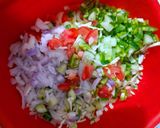 A picture of step 2 of Vegetarian Pasta Chaat/Salad.
