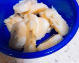 A picture of step 1 of Banana Chaat.