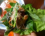 Hình bước làm 10 của món Bún gạo khô xào lòng vịt