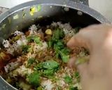 A picture of step 6 of Paneer Biryani in pressure cooker.
