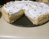 A picture of step 4 of Frootloop Protein Rice Krispy Treat Cheesecake.