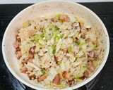 A picture of step 3 of Salted Pork and Vegetable Fried Rice (Fridge Mystery Meal #3).