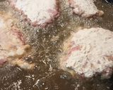 A picture of step 3 of Chicken Fried Hamburger Steak and an Onion Gravy.