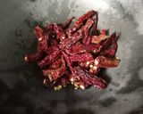 A picture of step 2 of Gongura Red Chili Chutney.