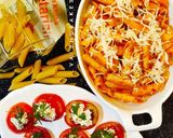 A picture of step 6 of Italian Penne All' Arrabbiata with Insalata Caprese.