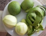 A picture of step 1 of Raw Mango Curry/Subji.