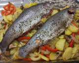 Foto del paso 4 de la receta: Trucha rellena de jamón con guarnición