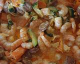 Une image de l'étape 6 de Riz crevettes chorizo et petits légumes.