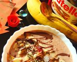 A picture of step 3 of Banana Nutella smoothie Bowl.