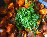 A picture of step 6 of Kadai Paneer.