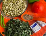 A picture of step 1 of Green pizza for kids (Moong dal recipe for children)(for Lunch or dinner).
