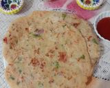 A picture of step 2 of Oats chilla.