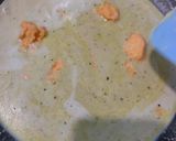 A picture of step 5 of Mint masala BBQ potatoes with cheesy white gravy.