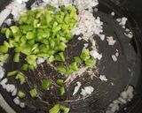 A picture of step 1 of Schezwan rice.